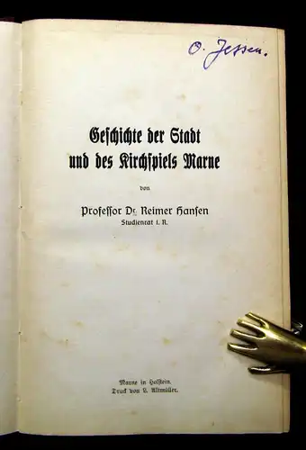 Hansen Geschichte der Stadt und des Kirchspiels Marne EA 1923 Schleswig-Holstein