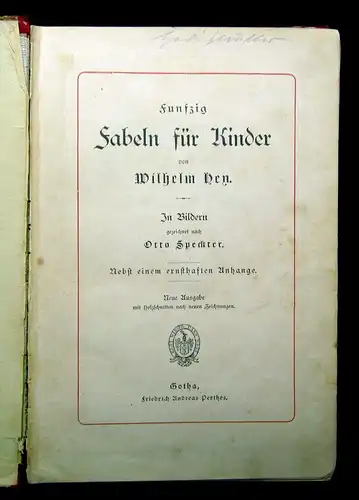 Hey Funfzig Fabeln für Kinder mit Holzschnitten nach neuen Zeichnungen um 1830