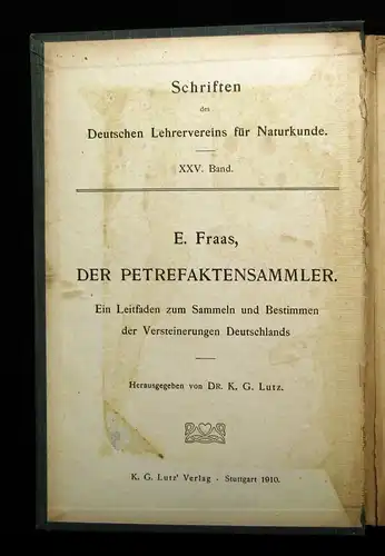 Fraas Der Petrefaktensammler Leitfaden zu Versteinerungen Deutschlands 1910