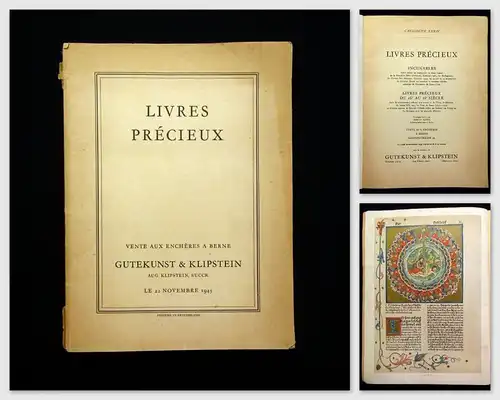 Livres Precieux Incunables Aukt.Katalog Nr.34 Gutekunst & Klipstein 1945 OBrosch