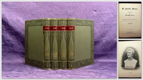 Mendheim W. Hauff´s Werke Band 1-4 um 1890 Belletristik Klassiker Literatur