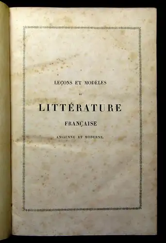 Tissot Lecons Et Modeles Litterature Francaise 2 Bde. 1835 Literatur dekorativ