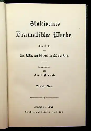 Schlegel Tieck Shakespears Werke 10 Bde um 1897 Belletristik Klassiker