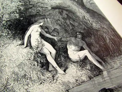 Milton, Böttger Das verlorene Paradies illustriert von Gustav Dore 1879 Or.Leder