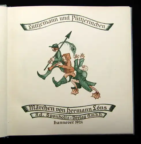 Löns Lüttjemann und Püttjerinchen 1924 Belletristik Literatur Märchen mb