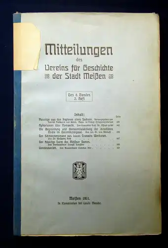 Mitteilungen des Vereins für Geschichte der Stadt Meißen 1911 Geschichte mb