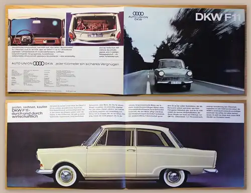 Original Werbeprospekt Broschüre Auto Union DKW F11 1960 Automobil Audi xz