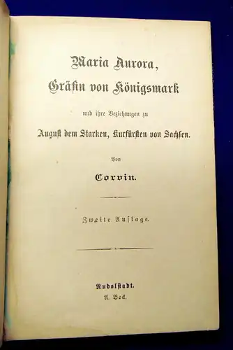 Corvin Maria Aurora Gräfin von Königsmark um 1900 Geschichte Gesellschaft mb