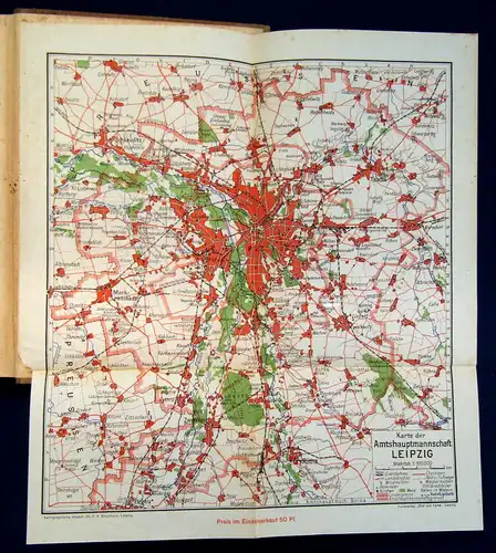 Linke Handbuch für die Amtshauptmannschaft L 1926 200 Abb. 6 Pläne 1 Wegekarte