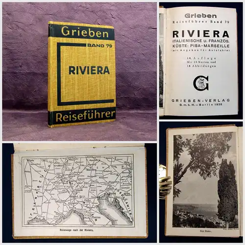 Grieben Reiseführer Bd 79 Riviera 1938  Guide Führer Reiseführer Ortskunde mb