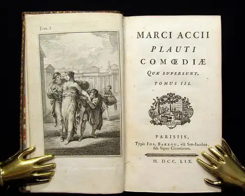 Marci Accii Plauti Comediae 3 Bde. komplett 1759 Belletristik Lyrik js