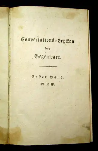 Conversations-Lexikon d. Gegenwart 1838 4 Bde. Ergänzung 8.Aufl. von Brockhaus j