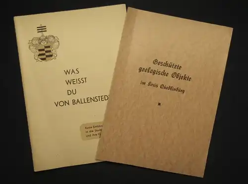 Klocke Was weisst du von Ballenstedt? + Beigabe 1965 Ortzskunde js