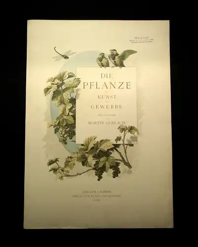 Patek, Franz/ Martin Gerlach Die Pflanze in Gast und Gewerbe 1886 Titelblatt