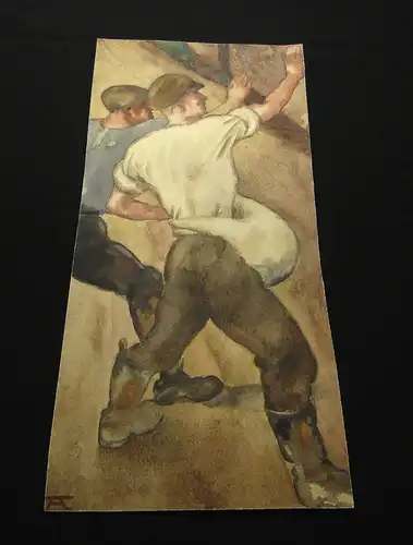 Walter, Albert Aquarell über Bleistift "Bauern auf Feld" Monogramm "A" um 1930