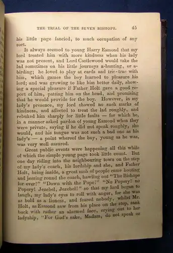 Thakeray The History of Henry Esmond, Esq. 2 Bde. 1852 Belletristik Lyrik
