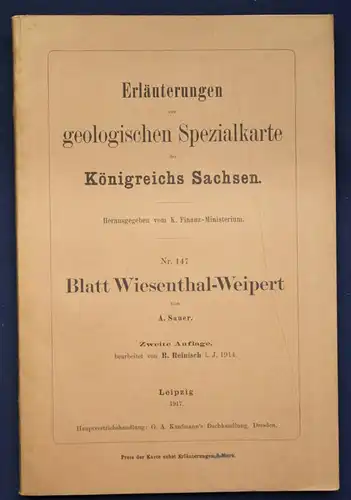 Erläuterungen geolog. Spezialkarte Sachsen Nr. 147 "Wiesenthal-Weipert" 1917 sf