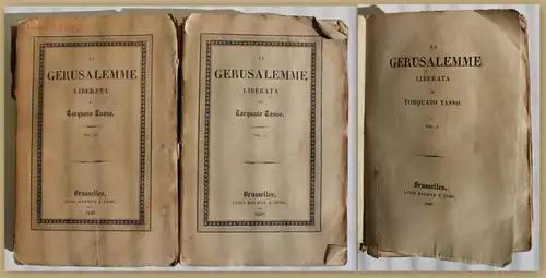 Tasso La Gerusalemme 1836 2 Bde Geschichte Jerusalem Befreiung Gesellschaft sf