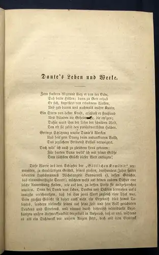 Eitner Dante Allighieri`s Göttliche Komödie 1873 Klassiker Theater Lyrik js