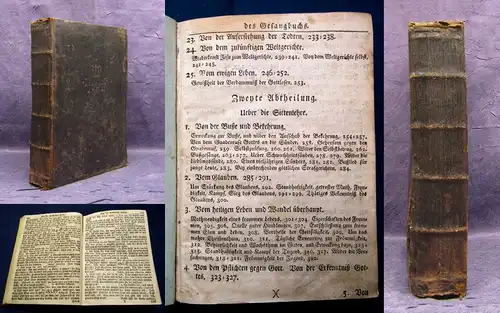 Neues Braunschweigeres Gesangbuch 1779 Ganzledereinband aus dem Jahr 1831 js