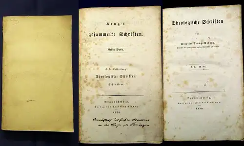 Krugs gesammelte Schriften, Theologische Schriften selten 1830 1.Bd.apart js