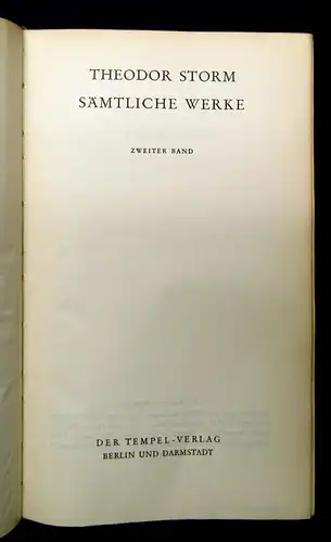 Theodor Storm Sämtliche werke 2 Bde. komplett Or. Ledereinband 1955 Literatur js