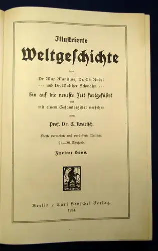 Kraetsch Illustrierte Weltgeschichte 1-4 kmplt. 1923 bis auf die neueste Zeit js