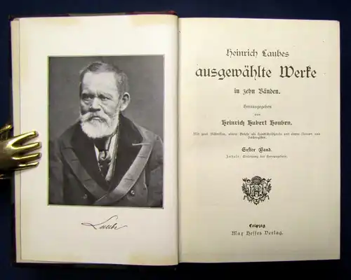 Houben Heinrich Laubes ausgewählte Werke 10 Bde. in 5 um 1900 js