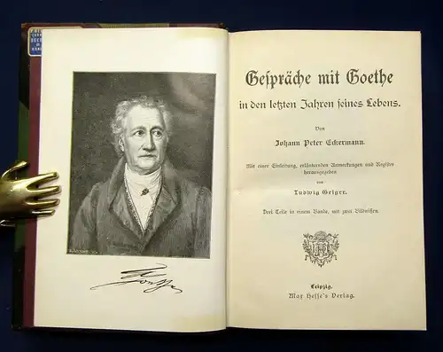 Geiger Gespräche mit Goethe 1902  dekorativ im Jugendstil Poesie Lyrik js
