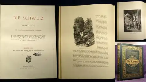 Fels Die Schweiz 2. Bd. apart Von Bern über Basel nach dem Osten um 1880 js