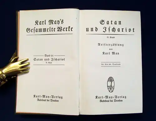 Karl May's Gesammelte Werke Bd.20-22 "Satan und Ischariot"1-3 um 1930 Roman mb