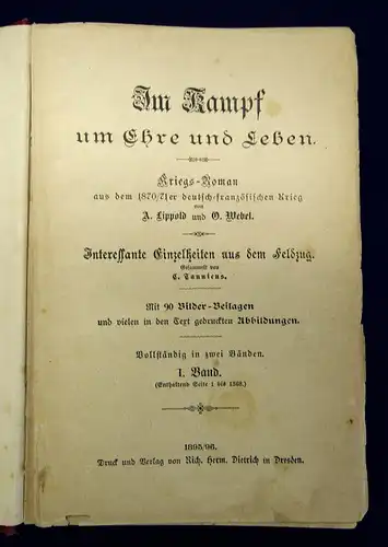 Lippold Webel Im Kampf um Ehre und Leben 1895/96 2 Bde Kolportageroman mb