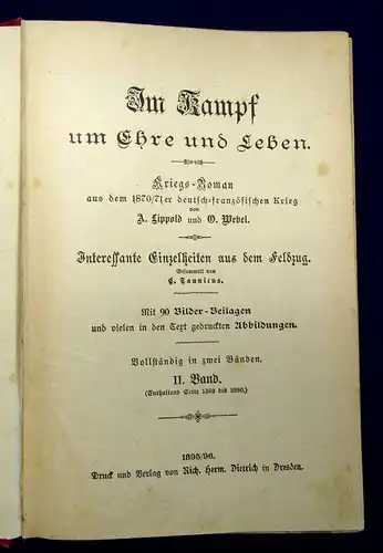 Lippold Webel Im Kampf um Ehre und Leben 1895/96 2 Bde Kolportageroman mb