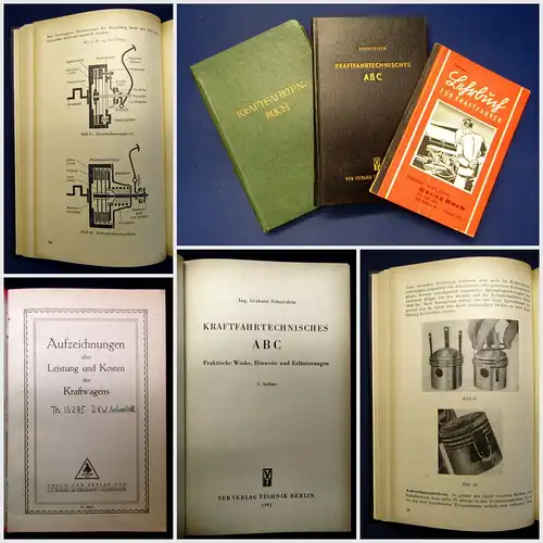 Bock Schnitzlein Kraftfahrtenbücher 3 Bde 1941/42 1961 Technik altes Handwerk mb