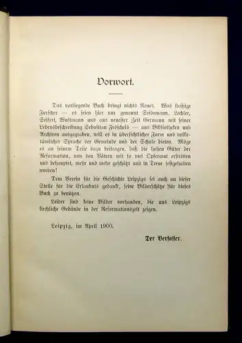 Buchwald Reformationsgeschichte der Stadt Leipzig 1900 illustr. Geschichte mb