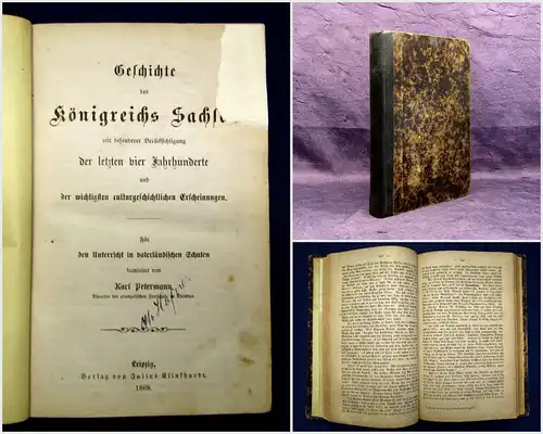 Petermann Geschichte des Königreichs Sachsen 1868 Geschichte Militär Sachsen mb