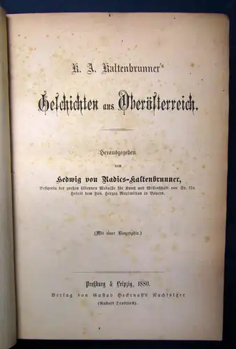 Kaltenbrunner Geschichten aus Oberösterreich 1880 selten Ortskunde Geschichte js