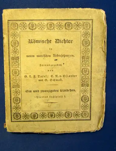 Schwab Römische Dichter in neuen metrischen Übersetzungen 1838 21. Band js