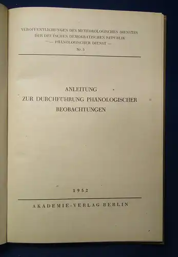 Anleitung zur Durchführung 1952 Nr. 5 Jahreszeiten Natur Phänomene Forschung  js