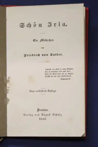 Gallet Schön Irla Ein Mährchen 1848 Geschichten Erzählungen Sagen selten js