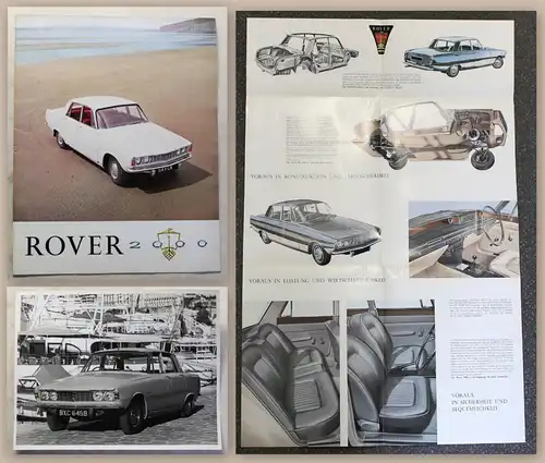 Werbeprospekt Broschüre Plakat Rover 2000 mit Orig. Foto um 1970 Automobil xz