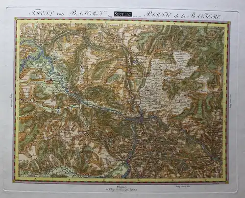 altkolorierte Kupferstichkarte Theil von Bayern Section 147 um 1820 Landkarte sf
