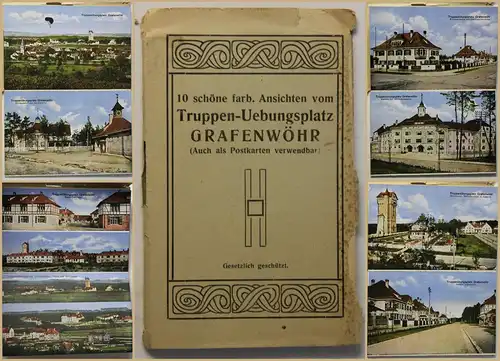 10 schöne farb. Ansichten vom Truppen-Übungsplatz Grafenwöhr um 1920 Bayern sf