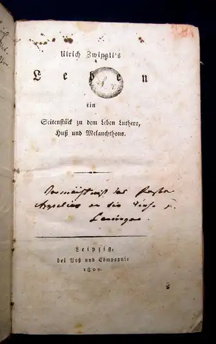 Wagner Ulrich Zwingli´s Leben Ein Seitenstück zu dem Leben Luthers [...] 1800 mb