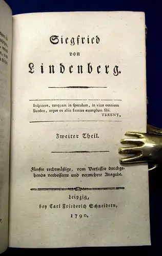 Siegfried von Lindenberg 1. und 2. Band von 4 1790  Geschichte Gesellschaft mb