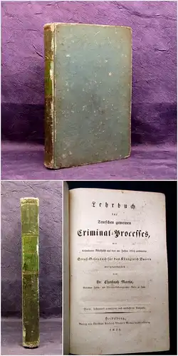 Martin Lehrbuch des deutschen gemeinen Criminal-Processes 1836 Geschichte mb