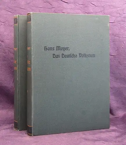 Meyer +Das deutsche Volkstum 2 Bde. komplett 1903 Mit Holzschnitten,Farbdruck js