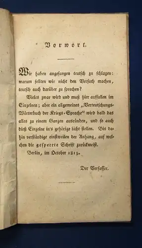 Müller Kriegs-Berichte in teutschem Gewande. Erste Lieferung 1813 Militaria js