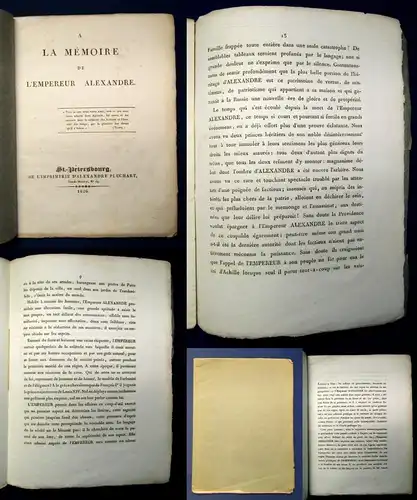 Uvarov A la Mémoire de L'empereur Alexandre 1826 Militaria Militär Geschichte js