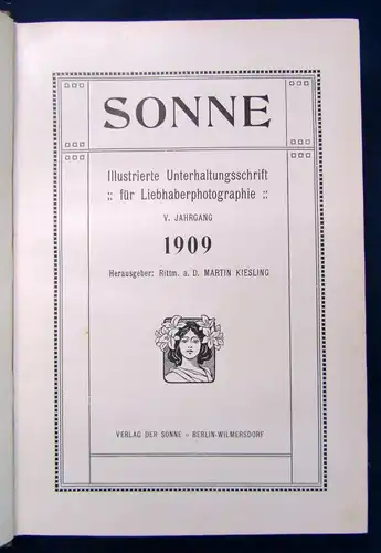 Kiesling Sonne ill. Unterhaltungsschrift Liebhaberphotographie 1909 5 Jg. js